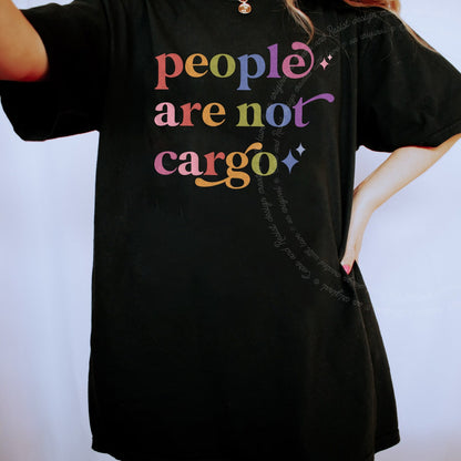People are not Cargo Care & Resist progressive t-shirt in Black