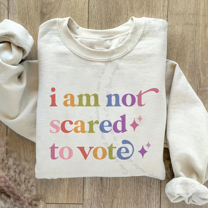 I Am not Scared to Vote Care & Resist Gildan crewneck sweatshirt in Sand