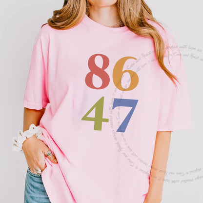 86 47 Care & Resist rainbow Comfort Colors tee, Blossom