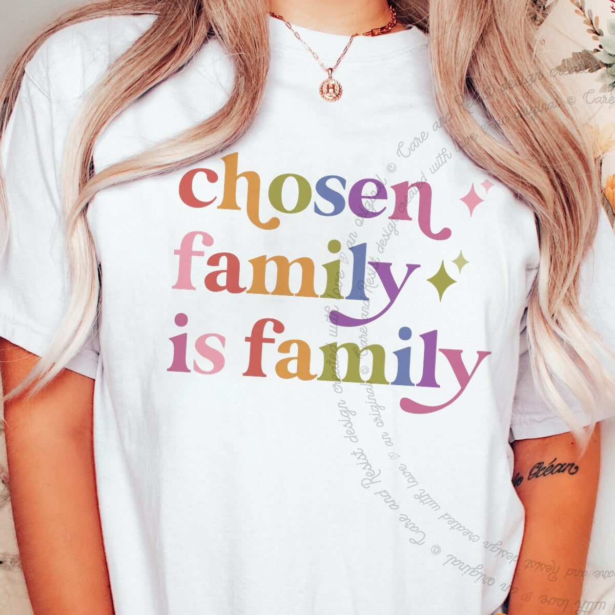 Chosen Family is Family Care & Resist progressive t-shirt in White