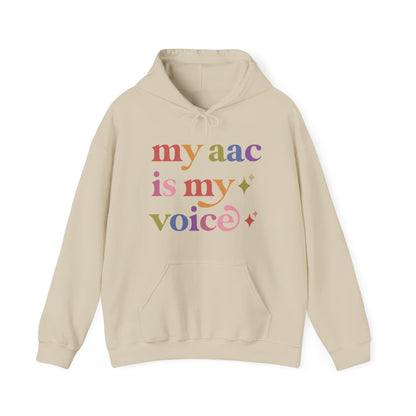 My Aac is My Voice Care & Resist Gildan hoodie in Sand