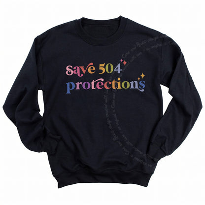 Save 504 Protections Care & Resist Gildan crewneck sweatshirt in Black