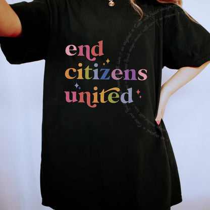 End Citizens United Care & Resist progressive t-shirt in Black