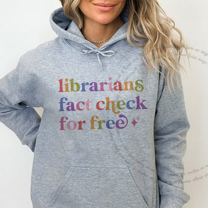 Librarians Fact Check for Free Care & Resist Gildan hoodie in Sport Grey