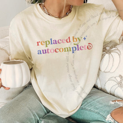 Replaced By Autocomplete Care & Resist rainbow tee