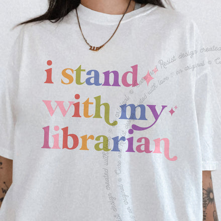 I Stand With My Librarian Comfort Colors Unisex T-Shirt