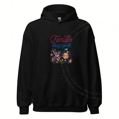 Families Belong Together Rainbow Care & Resist Gildan hoodie in Black