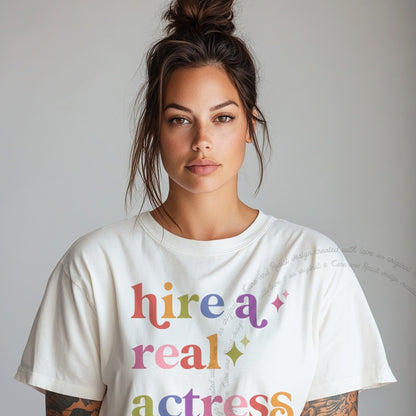 Hire a Real Actress Care & Resist progressive t-shirt in White