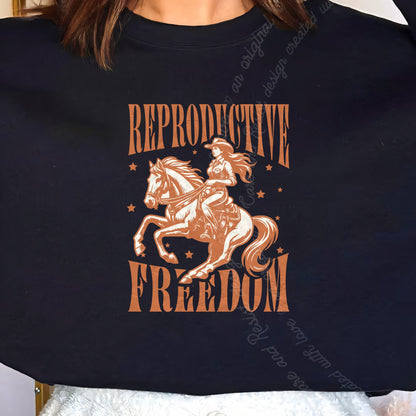 Reproductive Freedom Care & Resist Gildan crewneck sweatshirt in Black