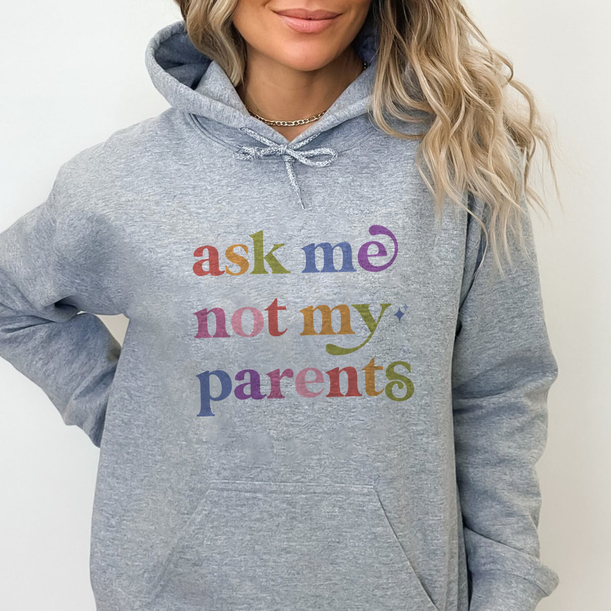 Ask Me not My Parents Care & Resist Gildan hoodie in Sport Grey