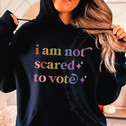 I Am not Scared to Vote Care & Resist Gildan hoodie in Black