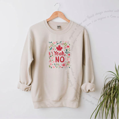 Yeah, No Care & Resist Gildan crewneck sweatshirt in Sand