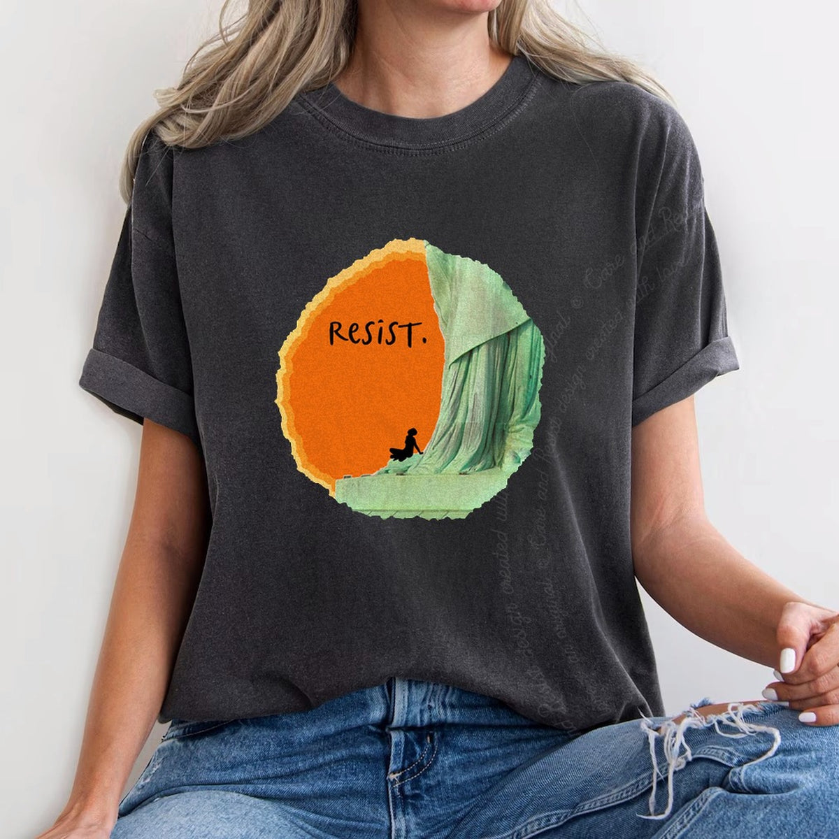 Resist Care & Resist progressive t-shirt in Graphite