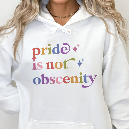 Pride is not Obscenity Care & Resist Gildan hoodie in White