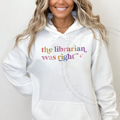 The Librarian Was Right Care & Resist Gildan hoodie in White