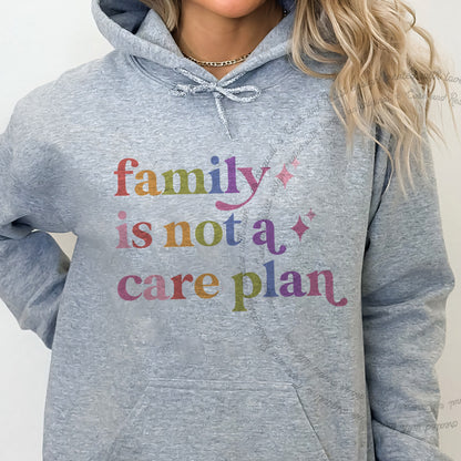 Family is not a Care Plan Care & Resist Gildan hoodie in Sport Grey