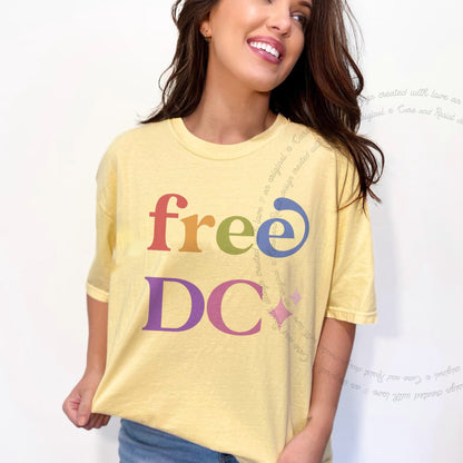Free DC Care & Resist rainbow tee