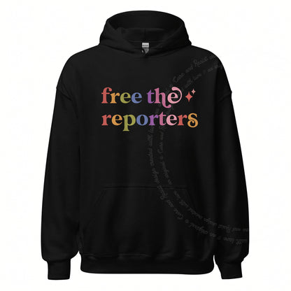 Free the Reporters Care & Resist Gildan hoodie in Black