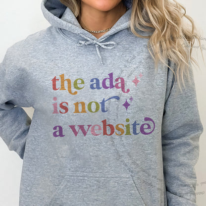 The Ada is not a Website Care & Resist Gildan hoodie in Sport Grey
