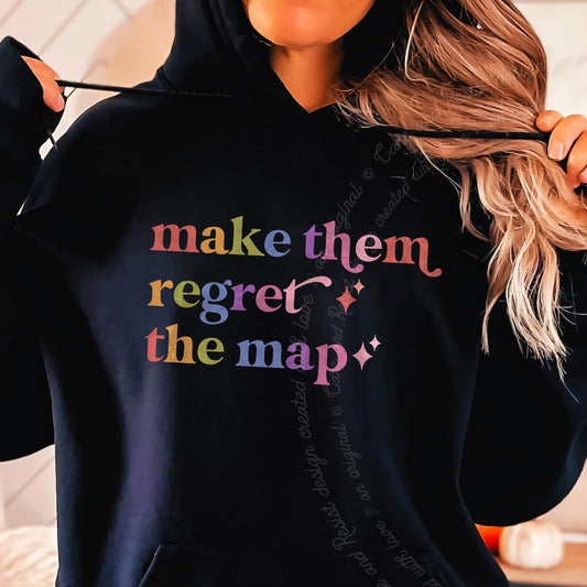 Make Them Regret the Map Care & Resist Gildan hoodie in Black