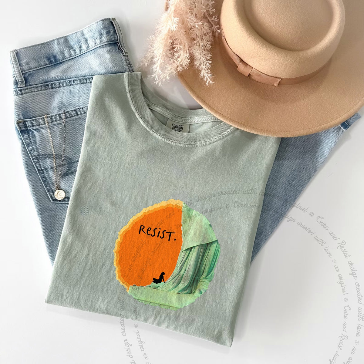 Resist Care & Resist progressive t-shirt in Bay