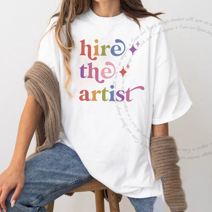 Hire the Artist Care & Resist rainbow Comfort Colors tee, White