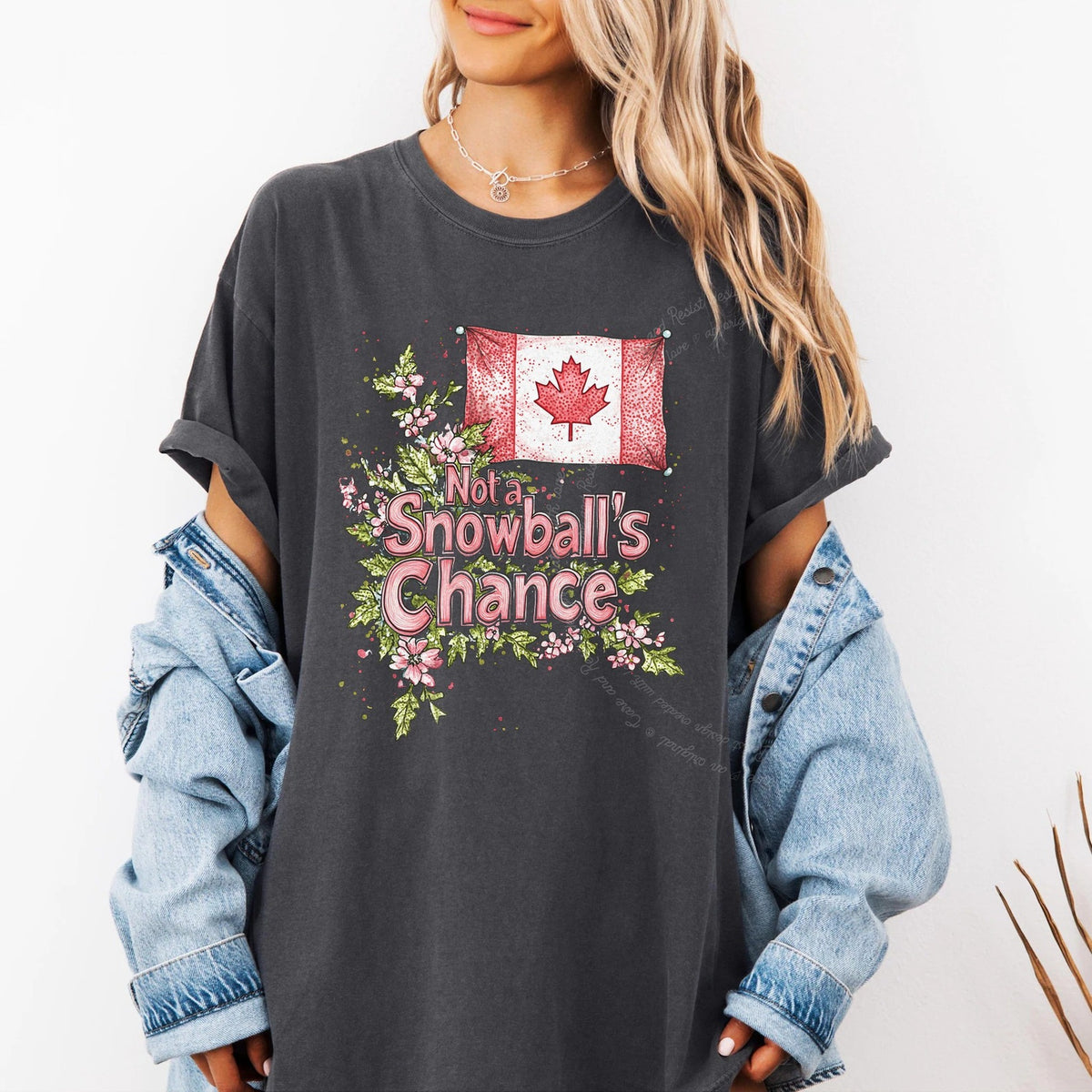 Not a Snowball's Chance Care & Resist progressive t-shirt in Graphite