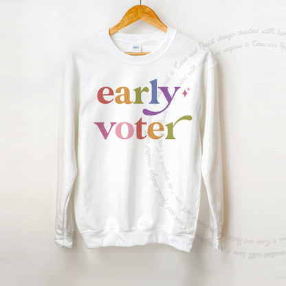 Early Voter Care & Resist Gildan crewneck sweatshirt in White