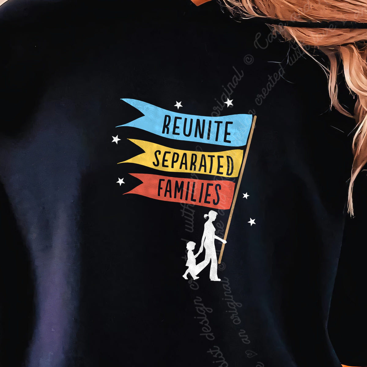 Reunite Separated Families Flags Care & Resist Gildan hoodie in Black
