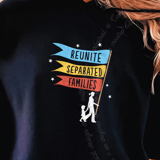 Reunite Separated Families Flags Care & Resist Gildan hoodie in Black