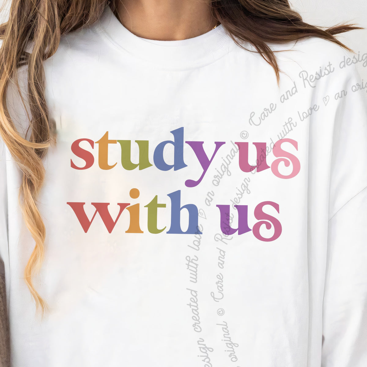 Study Us With Us Care & Resist progressive t-shirt in White