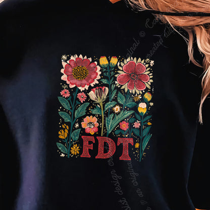 FDT Floral Care & Resist Gildan hoodie in Black