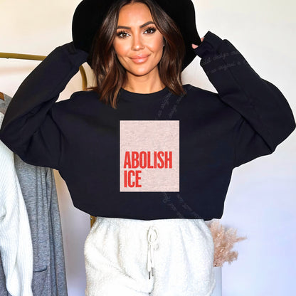 Abolish ICE Care & Resist Gildan crewneck sweatshirt in Black