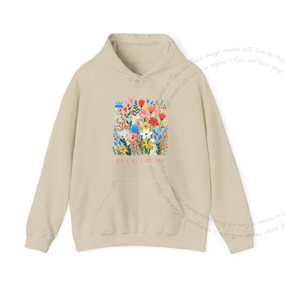 Fuck Trump Floral Care & Resist Gildan hoodie in Sand