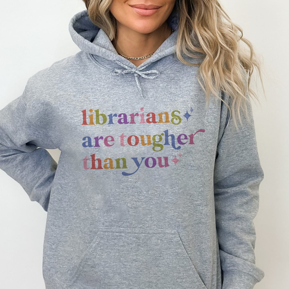 Librarians are Tougher Than You Care & Resist Gildan hoodie in Sport Grey