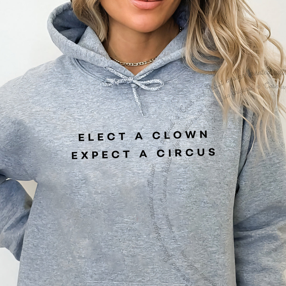 Elect a Clown Expect a Circus Care & Resist Gildan hoodie in Sport Grey