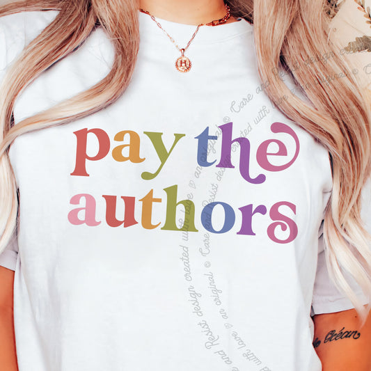 Pay the Authors Care & Resist progressive t-shirt in White