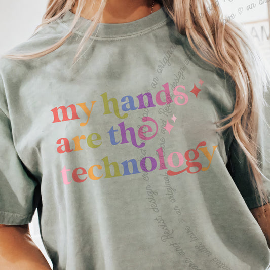 My Hands are the Technology Care & Resist progressive t-shirt in Bay
