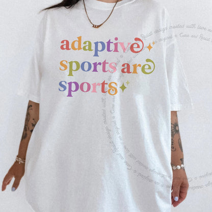 Adaptive Sports are Sports Care & Resist rainbow tee