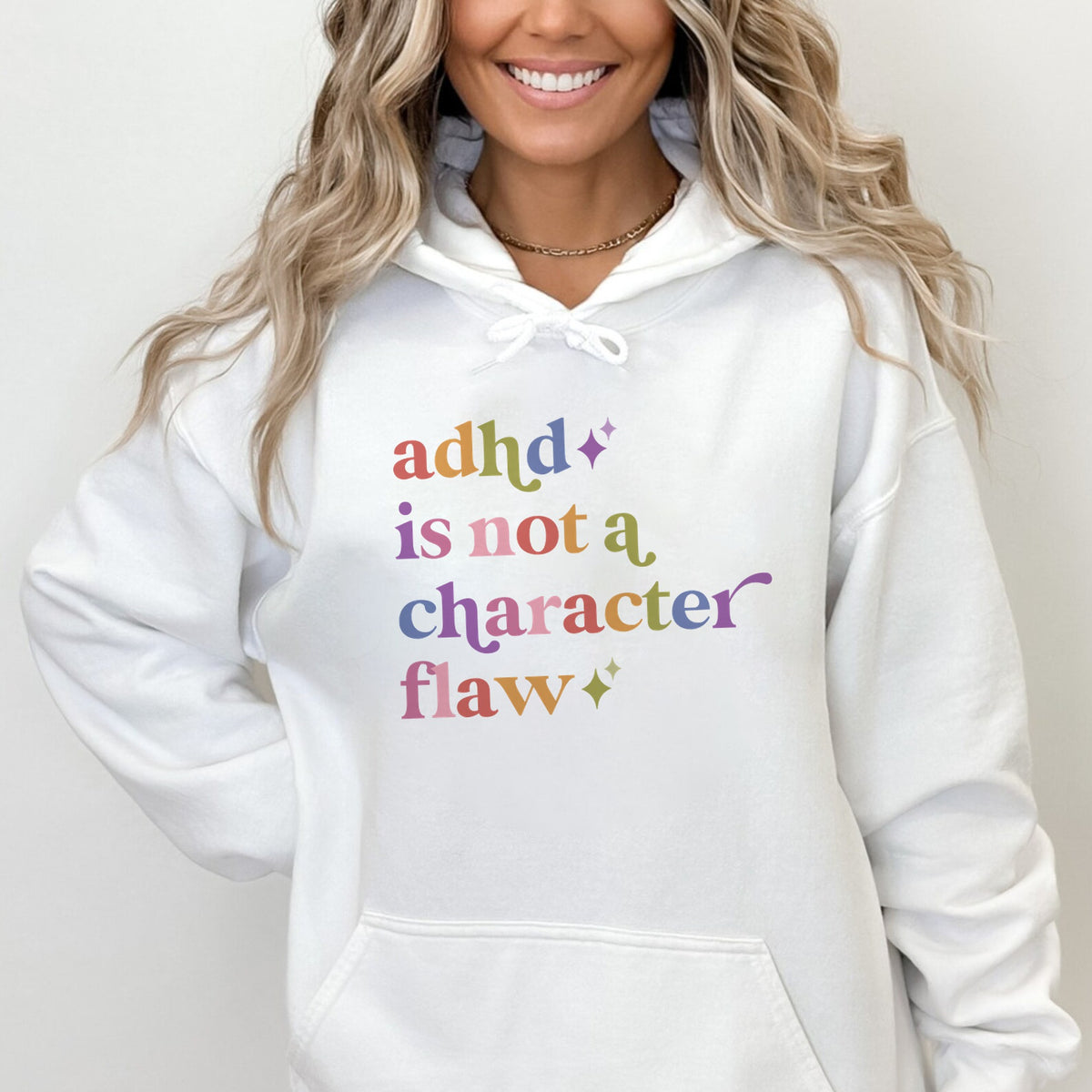 Adhd is not a Character Flaw Care & Resist Gildan hoodie in White