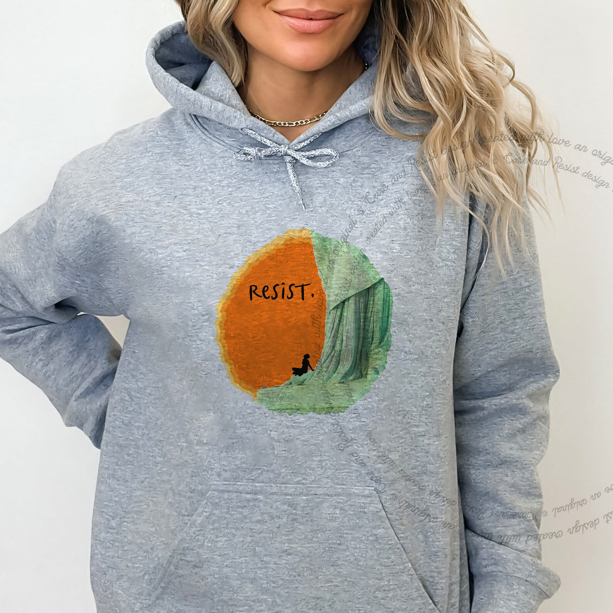Resist Care & Resist Gildan hoodie in Sport Grey