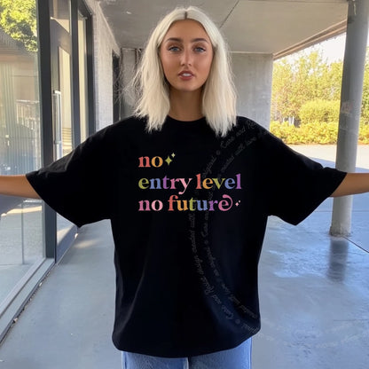 No Entry Level No Future Care & Resist rainbow tee