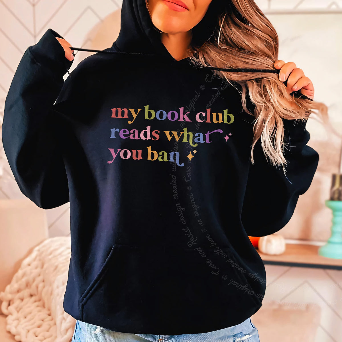 My Book Club Reads What You Ban Care & Resist Gildan hoodie in Black
