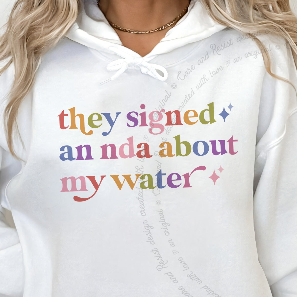 They Signed an Nda About My Water Care & Resist Gildan hoodie in White