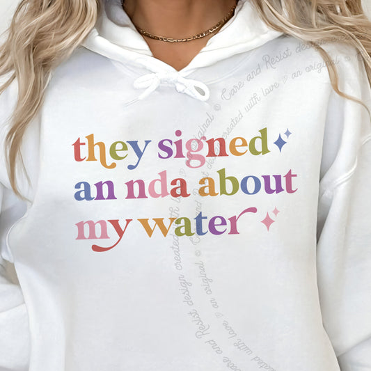 They Signed an Nda About My Water Care & Resist Gildan hoodie in White